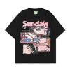 レトロ プリント オーバーサイズ 半袖 Tシャツ F-13511