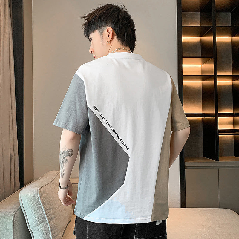早い者勝ち 配色 ファッション 半袖 Tシャツ E-80062
