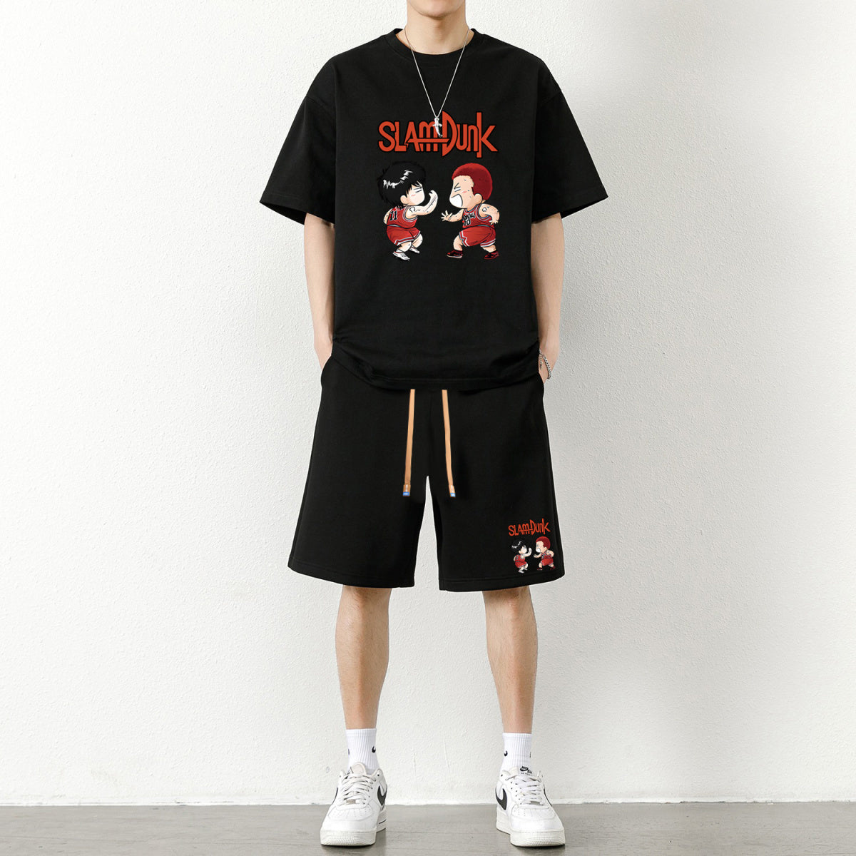 男女兼用 上質 カジュアル Tシャツ & ショーツ セットアップ E-13274