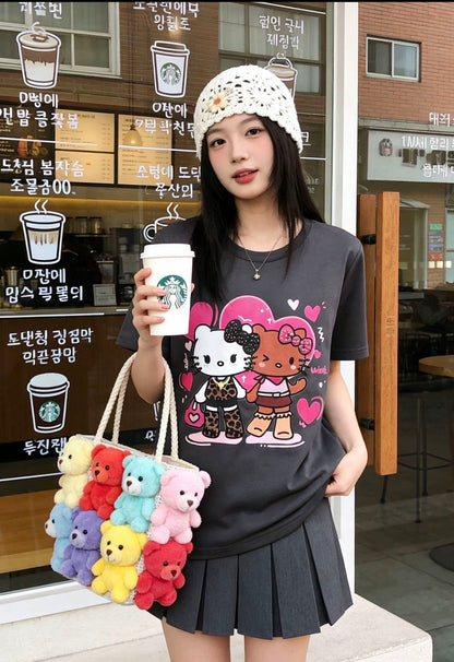 売れ筋 カジュアル プリント Tシャツ E-13472