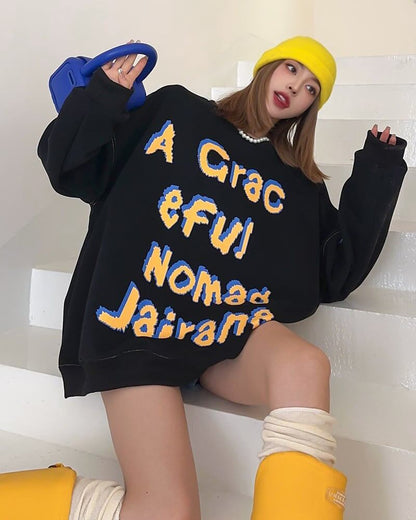 超人気 個性派 ファッション 海外トレンド 裏起毛 スウェットE-6279