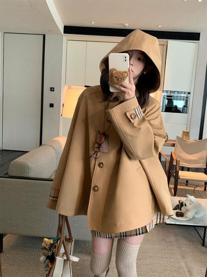 絶対欲しい おしゃれ度高め 上品 切り替え オーバーコート+スカートセットE-9518