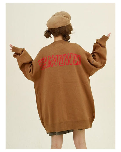 大活躍 高見えデザイン 着回し力抜群 キュート ファッション 2色選択 ニットトップスE-9759