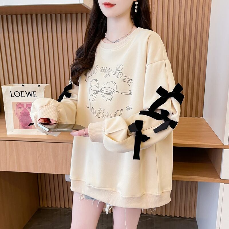 目を奪われる キュート 美人度アップ リボン 全2色 パーカーE-9631