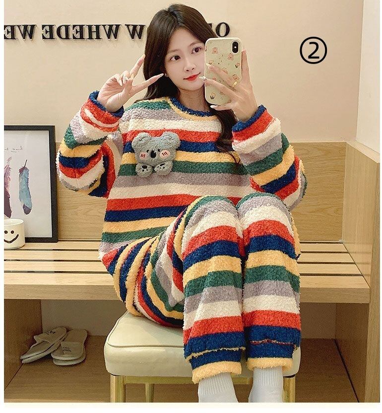 トレンドアイテム 存在感抜群 肌触り抜群 ６種選択 サンゴフリース パジャマ E-12177