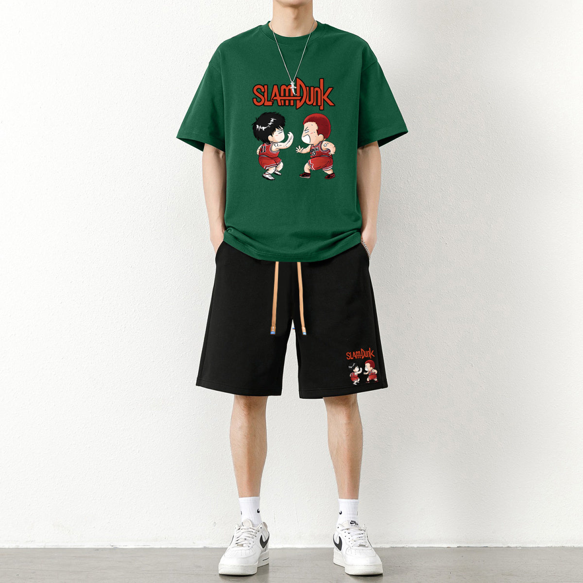 男女兼用 上質 カジュアル Tシャツ & ショーツ セットアップ E-13274
