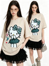 早い者勝ち 体型カバー プリント Tシャツ E-13481