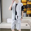男女兼用 人気 カジュアル Tシャツ & ショーツ セットアップ E-80076