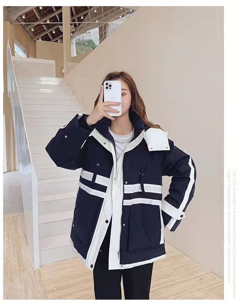 大活躍 オシャレ 都市ファッショ デザイン 気質アップ 切り替え ダウンジャケット E-9871