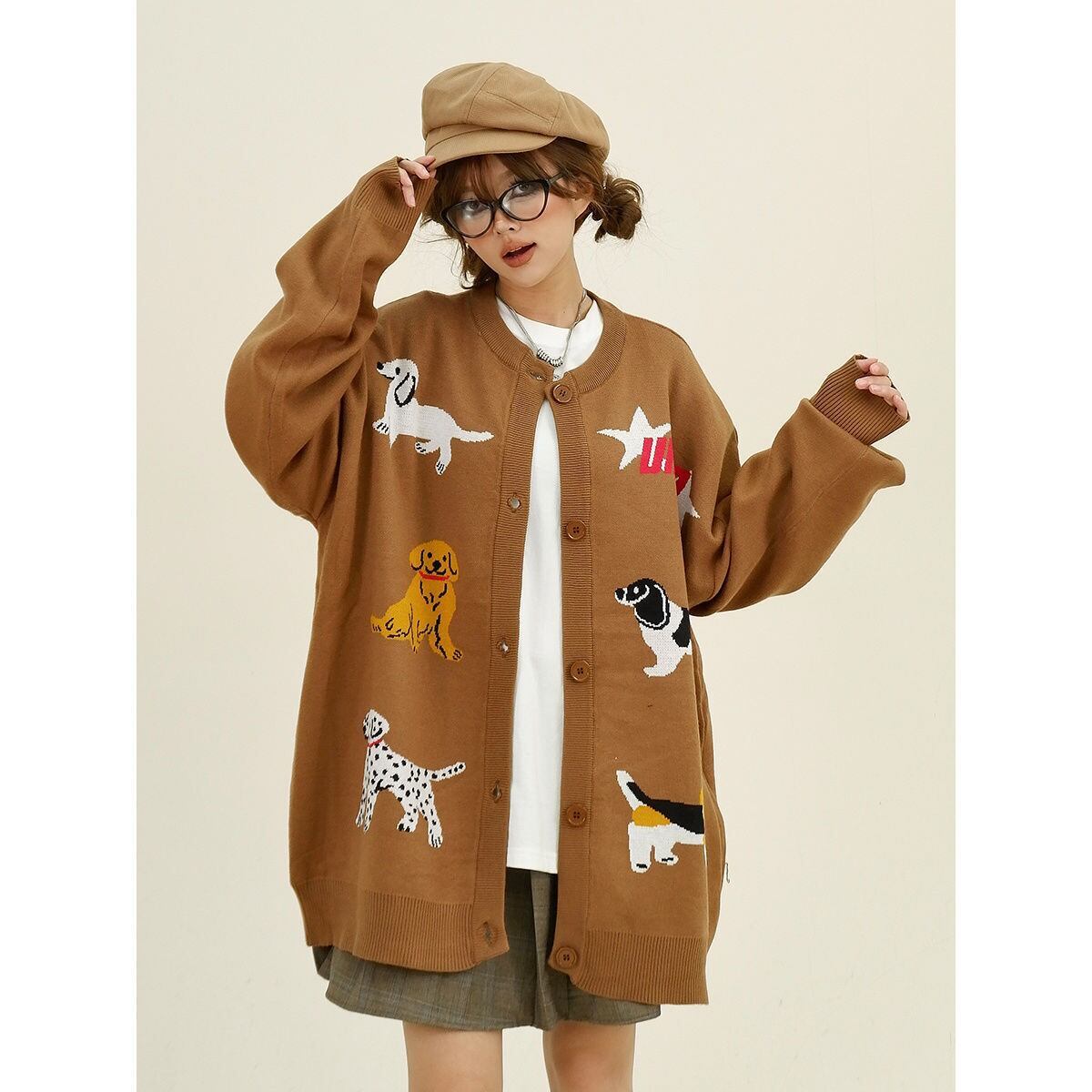 大活躍 高見えデザイン 着回し力抜群 キュート ファッション 2色選択 ニットトップスE-9759