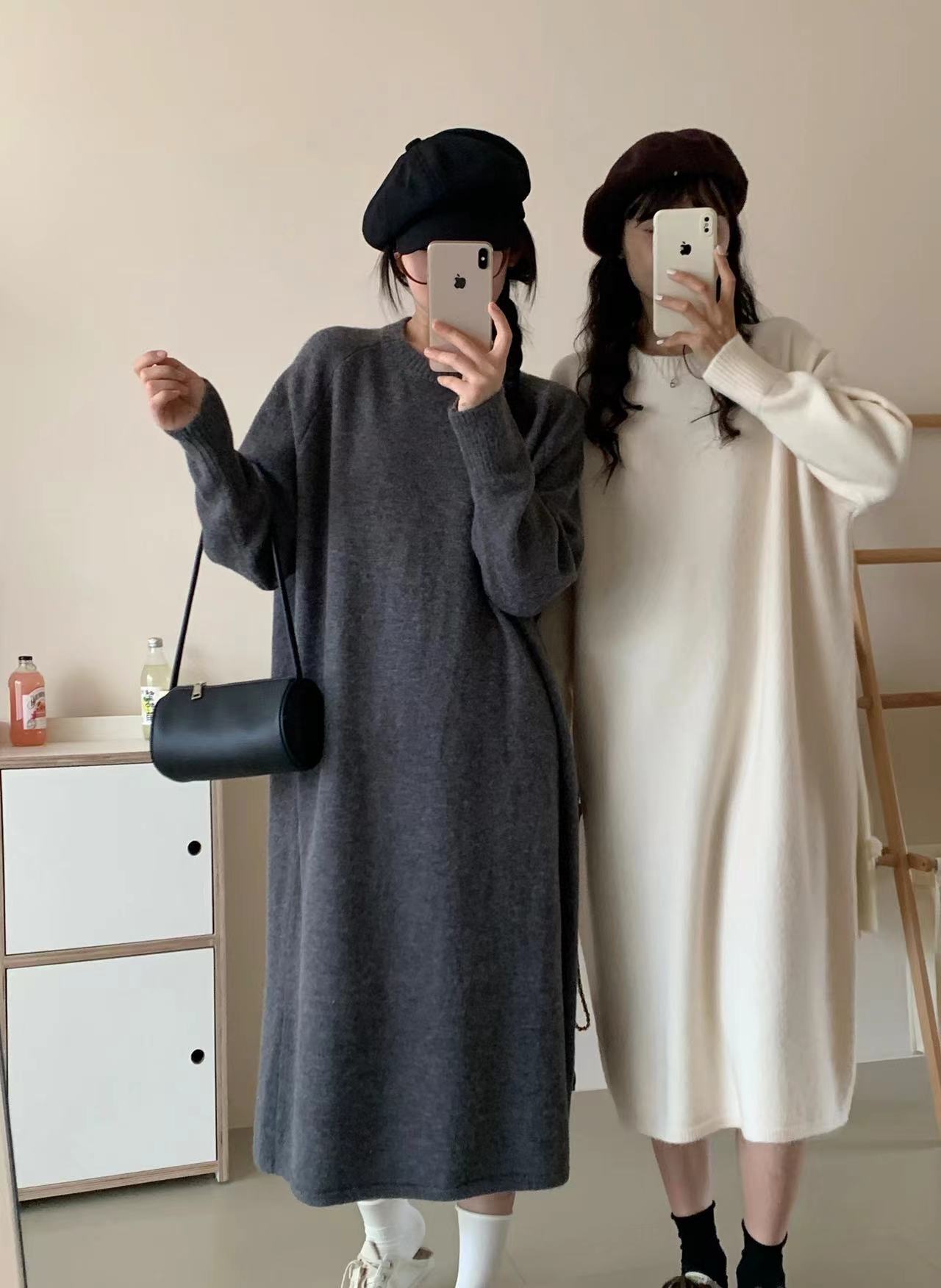 激安セール プラスベルベット ファッション 5色 長袖 ニット セーター E-10382