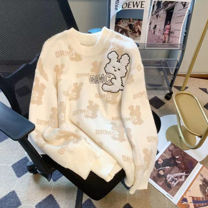 個性的なデザイン トレンドアイテム 2色選択 ニットセーター E-12187