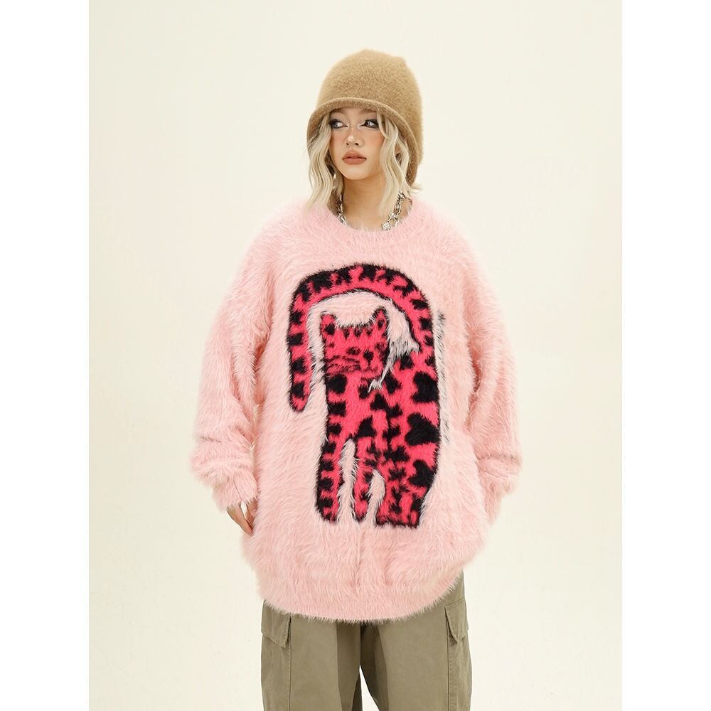 存在感抜群 個性的なデザイン トレンドアイテム 2色選択 ニットセーター 男女兼用E-9758