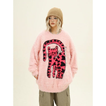 存在感抜群 個性的なデザイン トレンドアイテム 2色選択 ニットセーター 男女兼用E-9758