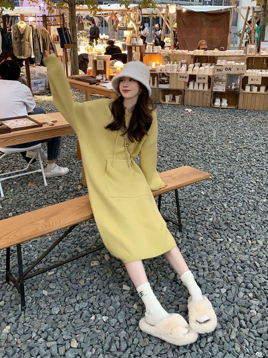 美人度アップ 4色 プラスベルベット 長袖 ニット セーター E-10217