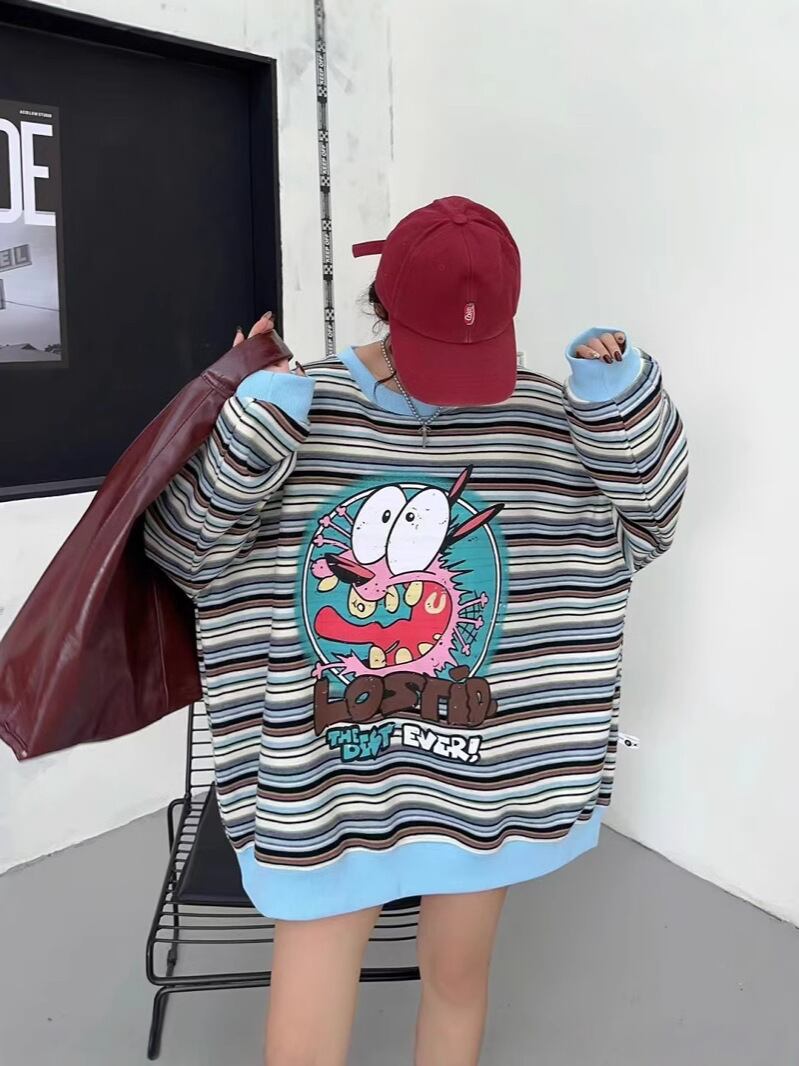 【裹起毛】オシャレデザイン  Eweet系可愛い スウェットE-10564