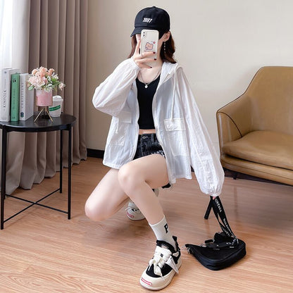 定番シンプル 簡潔 今季マストバイ カジュアル 日焼け対策 全2色 パーカー コートE-9110