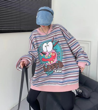 【裹起毛】オシャレデザイン  Eweet系可愛い スウェットE-10564