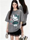 早い者勝ち 体型カバー プリント Tシャツ E-13481