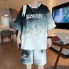 大人気アイテム グラデーション Tシャツ & ショーツ セットアップ E-80013