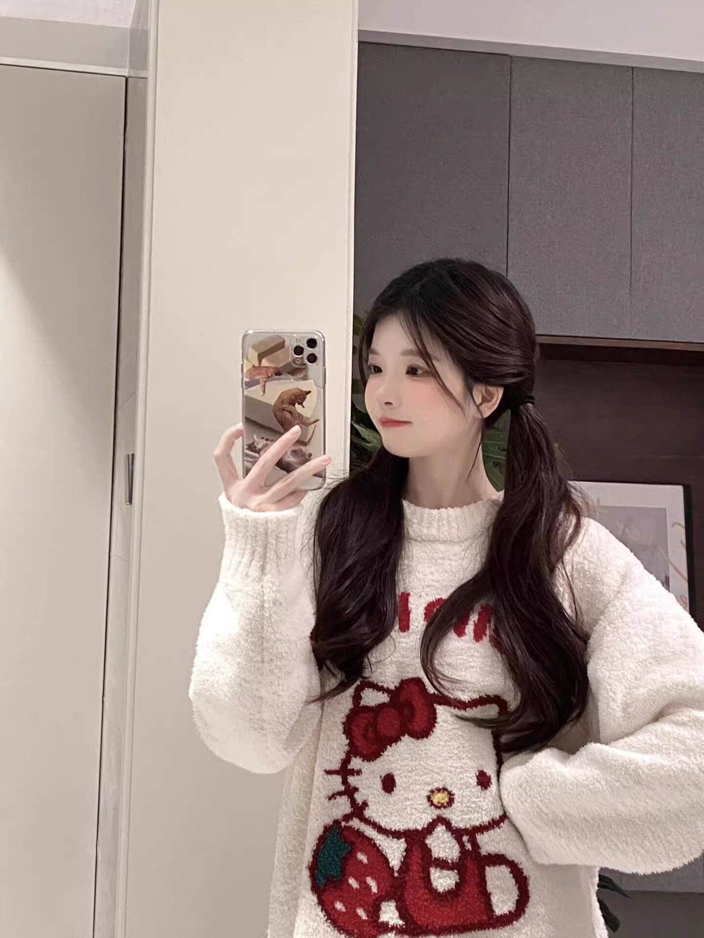 【人気急上昇中！】柔らかな肌触りで着心地も楽ちん！モコモコ パジャマ ルームウェア 上下セットE-10159