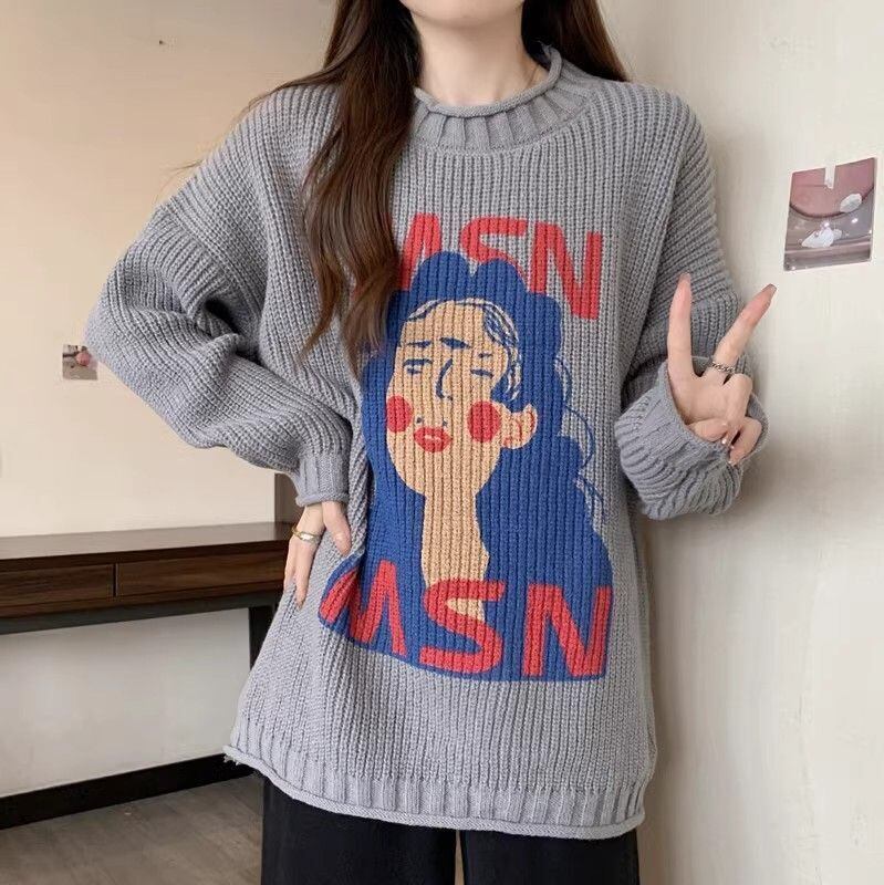 大活躍 高見えデザイン スタイルアップ効果抜群 4色選択 ニットトップスE-9827