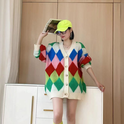 絶対流行 カジュアル スタイルアップ 切り替え 2色選択ニットトップスE-10018