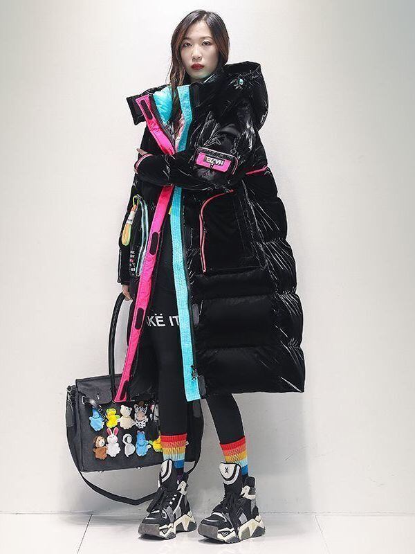 主役級 スタイルアップ ファッション フード付きジッパーコート E-10316