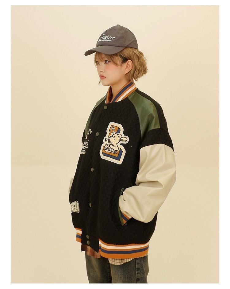 大活躍 切り替え ユニセックス スタジャン 全2色コートE-4832