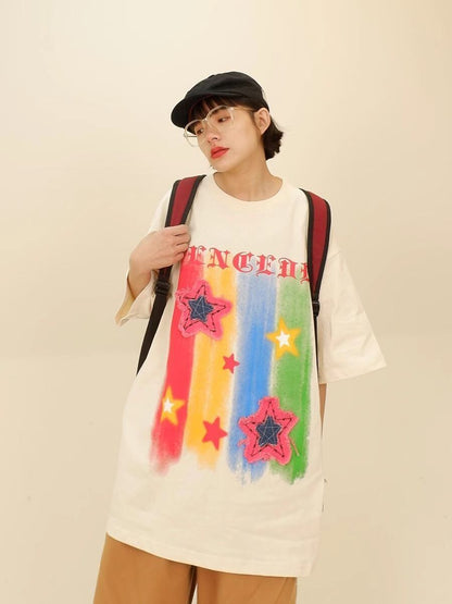 話題沸騰中 目を奪われる 流行新作 個性的なデザイン 2色選択 半袖 Tシャツ E-9309