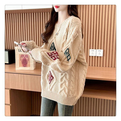 存在感抜群 おしゃれ度高め 柔らかくて優しい印象 ニットトップスE-9784