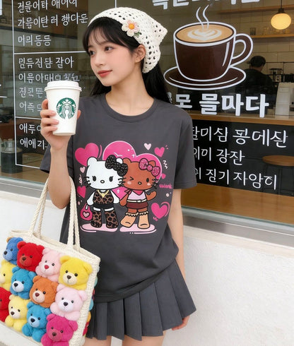 売れ筋 カジュアル プリント Tシャツ E-13472