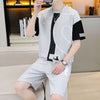 男女兼用 人気 カジュアル Tシャツ & ショーツ セットアップ E-80076