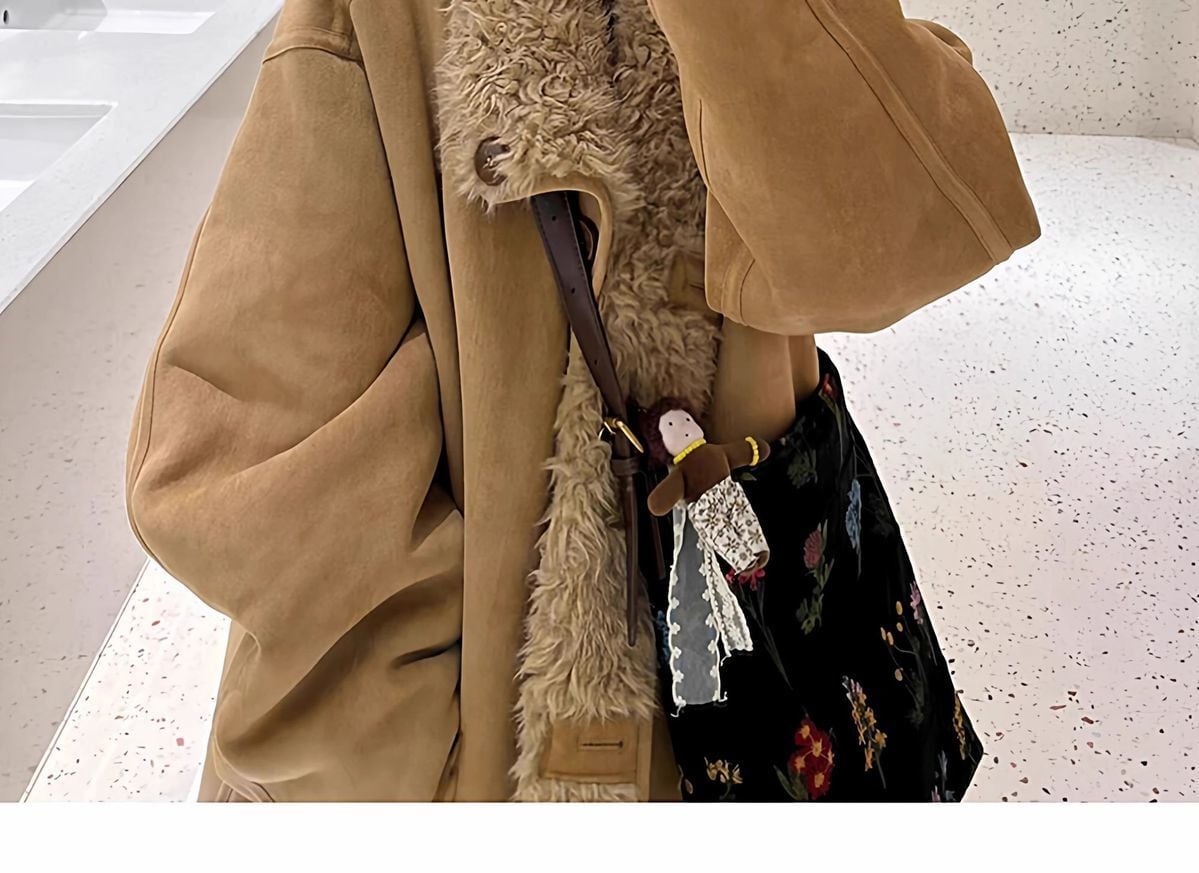 早い者勝ち オシャレデザイン プラスベルベット ムートンコートE-12379