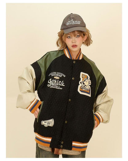 大活躍 切り替え ユニセックス スタジャン 全2色コートE-4832