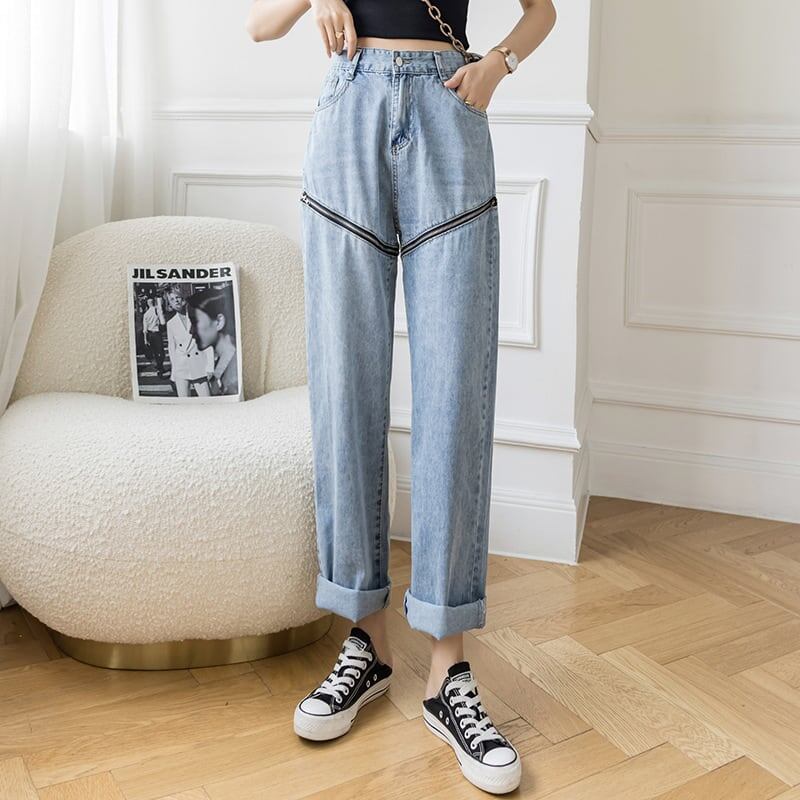 ゆったり感アップ ハイウエスト 一目惚れ パンツ ボトムスE-1990