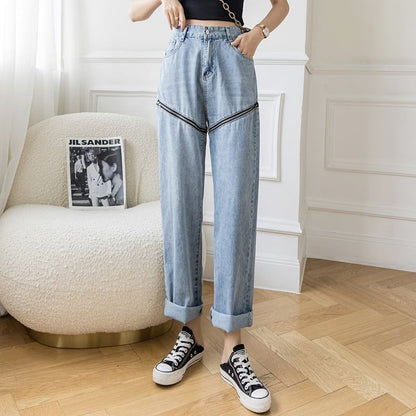 ゆったり感アップ ハイウエスト 一目惚れ パンツ ボトムスE-1990