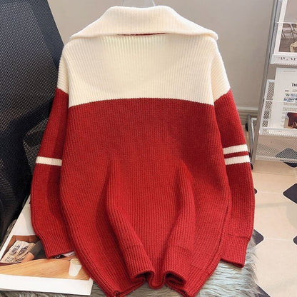 知的 美人度アップ  2色 ハーフジップニットE-12385