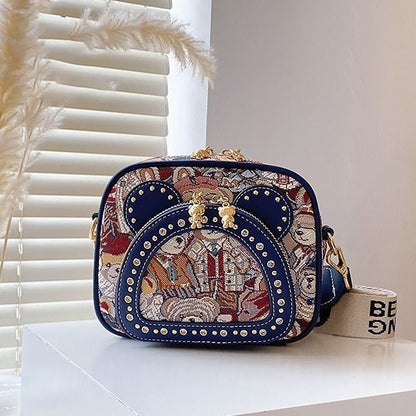 新商品 存在感のある 人気上昇中 キュート ファッション 3色選択可 ベアパターンショルダーバッグE-9860