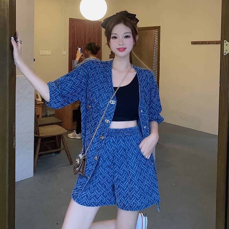 レトロ ジャケット＋ショートパンツ 高級感溢れる セットアップE-6718