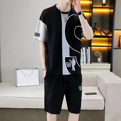 男女兼用 人気 カジュアル Tシャツ & ショーツ セットアップ E-80076
