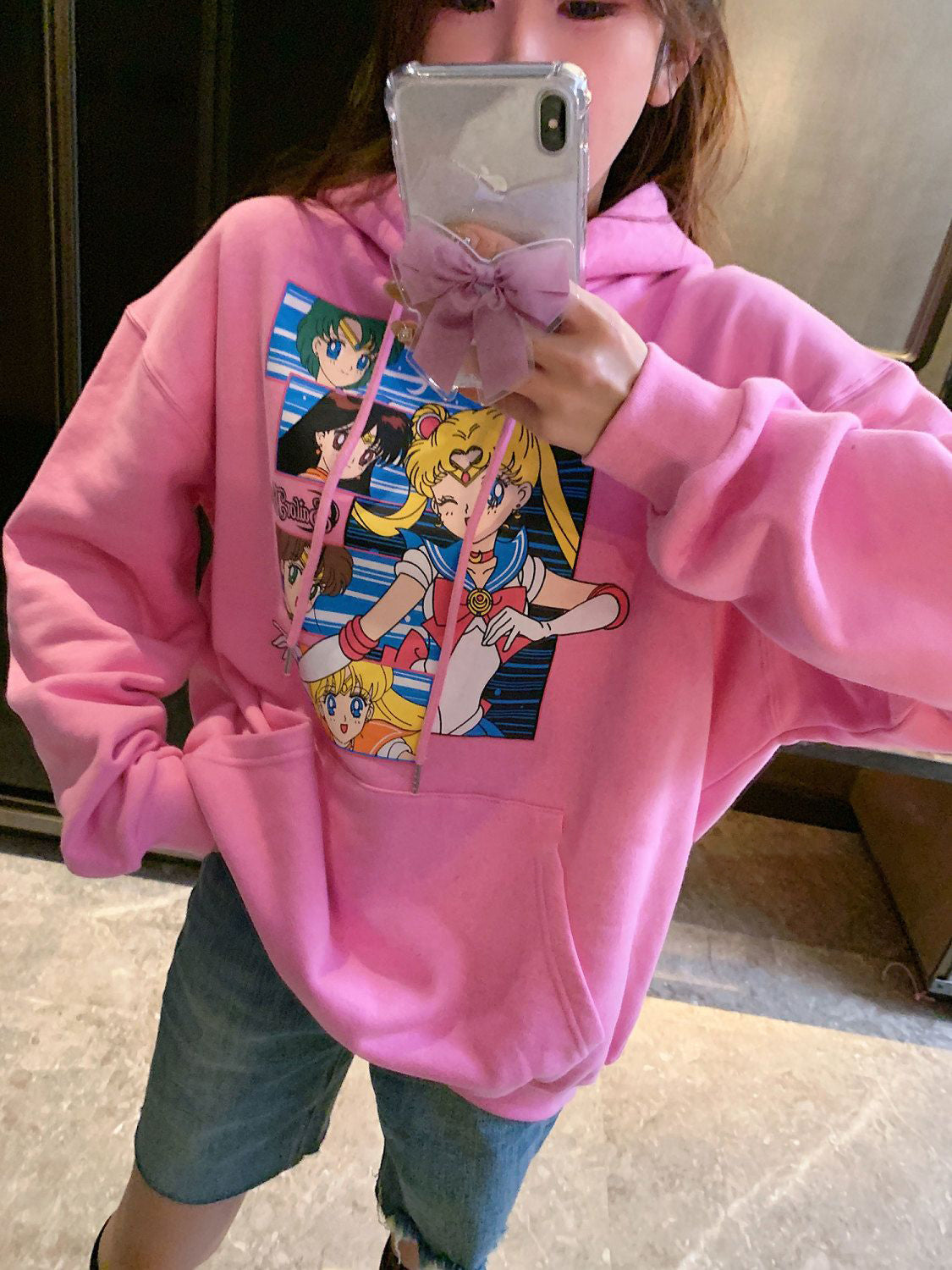 絶対流行  流行新作 目を奪われる  大人可愛い カジュアル  プリントパーカー -A1515