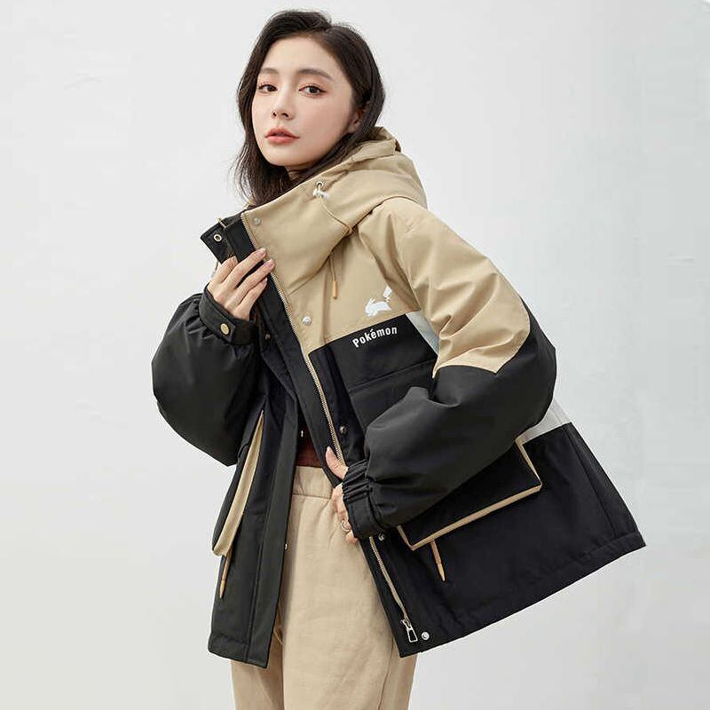 人気上昇中 高見えデザイン スタイルアップ効果抜群 切り替え 2色選択 ダウンジャケット E-9872