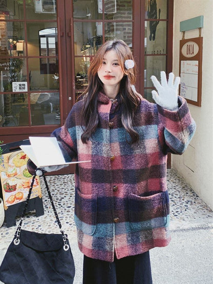 柔らかくて優しい印象 ラムフリース カジュアル コート ボアジャケットE-10140