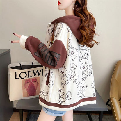 存在感抜群 スウェット トレンドアイテム 切り替え 裏起毛 2色選択 パーカー トップスE-9579