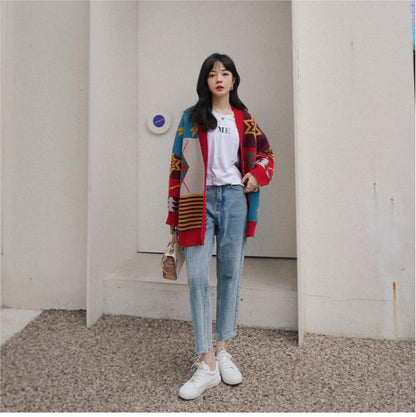 好感度UP   ゆったりとした怠惰なセーターコートE-5174