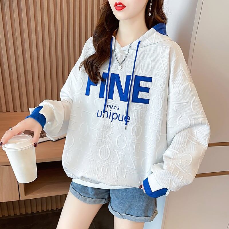 美人度アップ プリント ファッション スウェット パーカーE-3725