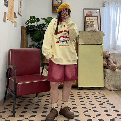 大人可愛い刺?ロゴワンちゃんスウェット全2色E  -4595