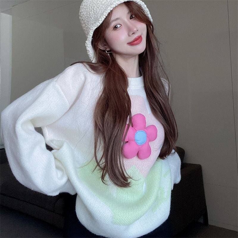 おすすめ  ゆったりとしたアウターウェア ラムスウェットシャツE-10094