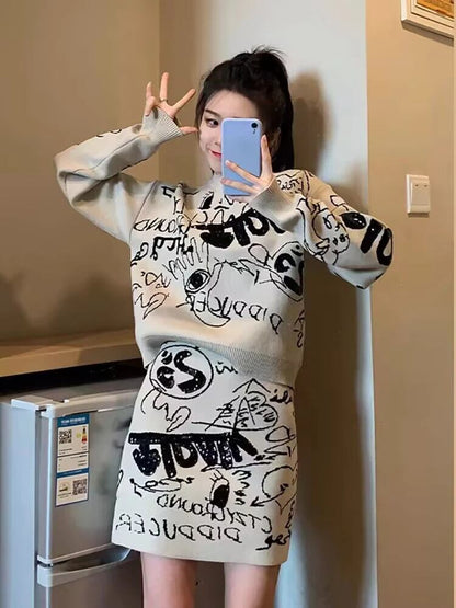 目を奪われる  カジュアル トップスⅹミニスカートセットアップE-10869